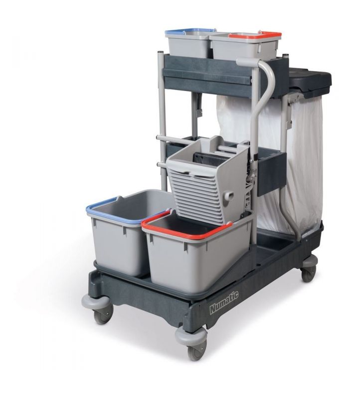 Numatic SM1415 SRK 1 Wózek serwisowy do sprzątania z kuwetami wiadrami 17L i koszem na śmieci Numatic