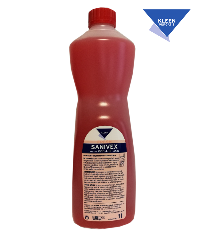 SANIVEX butelka 1 litr Bardzo silny kwasowy środek do doczyszczania sanitariatów łazienek KLEEN