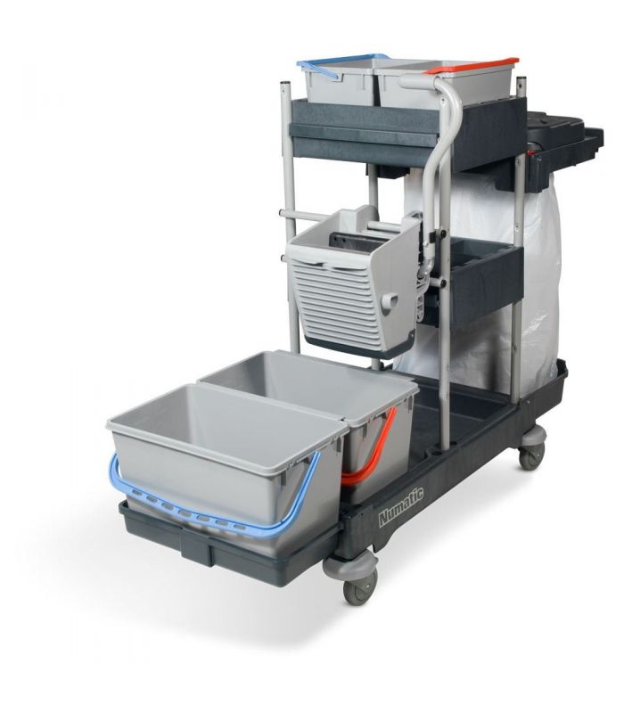 Numatic SM1705 SRK 2 Duży wózek serwisowy do sprzątania z kuwetami wiadrami 22L i koszem na śmieci