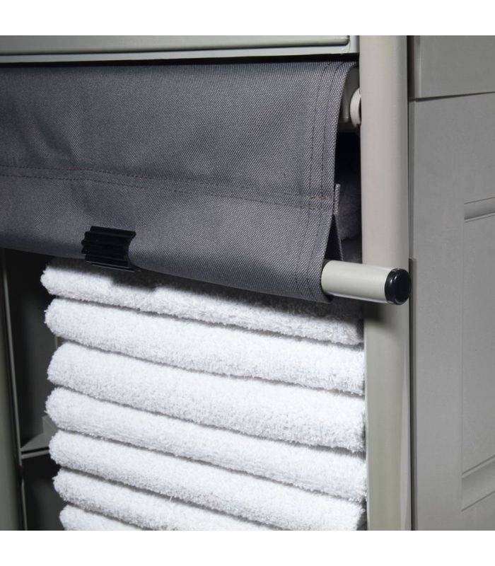 NKS 2 NuKeeper trzy wewnętrzne duże półki zasuwane estetyczną, materiałową roletą