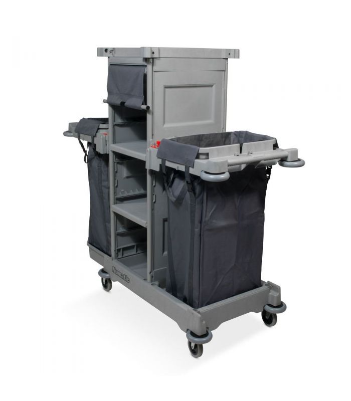 NKS 2 Kompaktowy wózek hotelowy z roletą oraz czterema dużymi półkami NUMATIC - tara wersja kolorystyczna