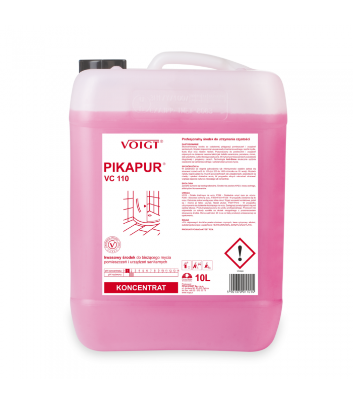 VC 110 PIKAPUR kanister 10 litrów Delikatny kwasowy środek do bieżącego mycia całych łazienek VOIGT