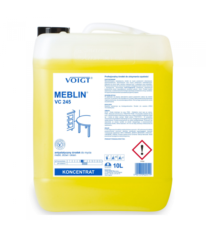 VC 245 MEBLIN kansiter 10 litrów koncentrat do mycia i pielęgnacji mebli laminatów i powierzchni lakierowanych VOIGT