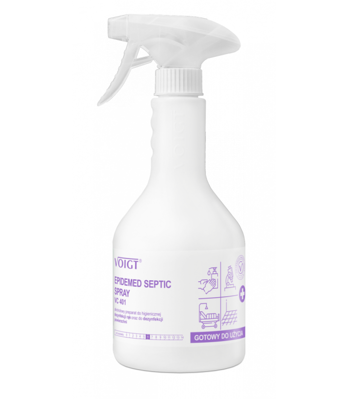 VC 401 EPIDEMED SEPTIC butelka z rozpylaczem 0.6L Alkoholowa dezynfekcja dłoni oraz powierzchni