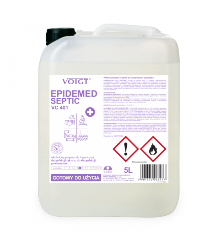 VC 401 EPIDEMED SEPTIC kanister 5 litrów Alkoholowa dezynfekcja dłoni oraz powierzchni