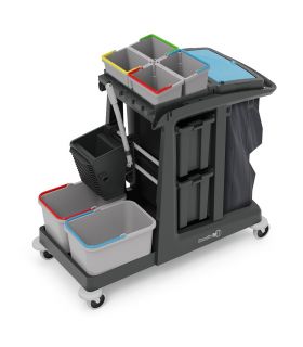 ECO-Matic EM5 SRK16 SRK21 Profesjonalny wózek serwisowy z kuwetami i koszem NUMATIC