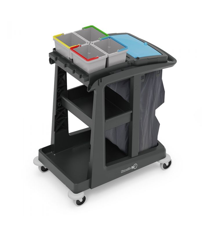 ECO-Matic EM1 Profesjonalny wózek serwisowy z kuwetą wiadrami i koszem NUMATIC