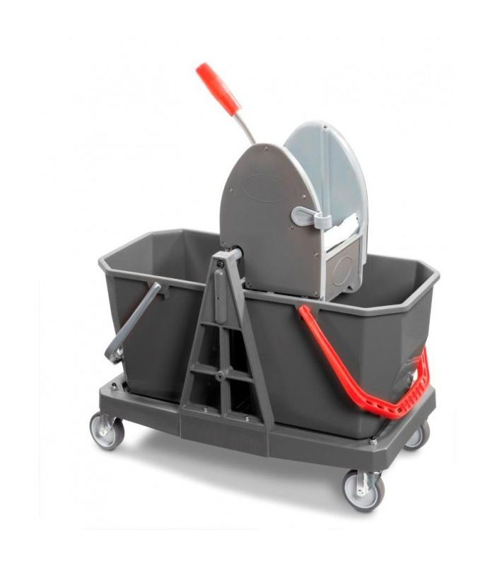 Wózek serwisowy VDM Transformer z kuwetami i stelażem na worek dwuwiaderkowy 2x 20L z uniwersalną wyciskarką włoskiej marki VDM