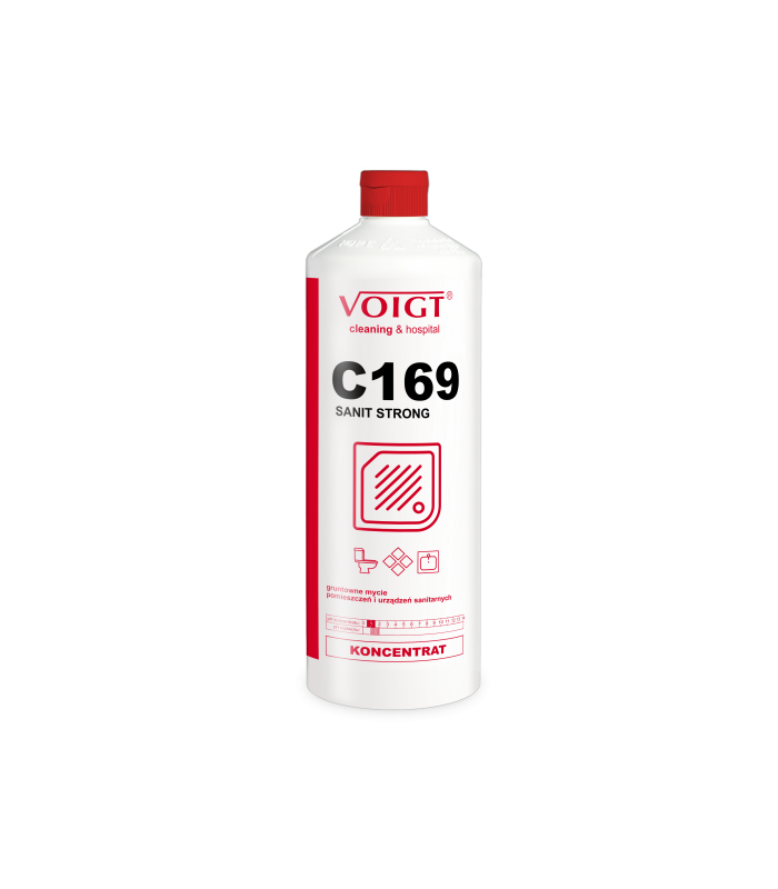 C169 Sanit Strong Skuteczny i silny środek do doczyszczania toalet łazienek sanitariatów cleaning hospital