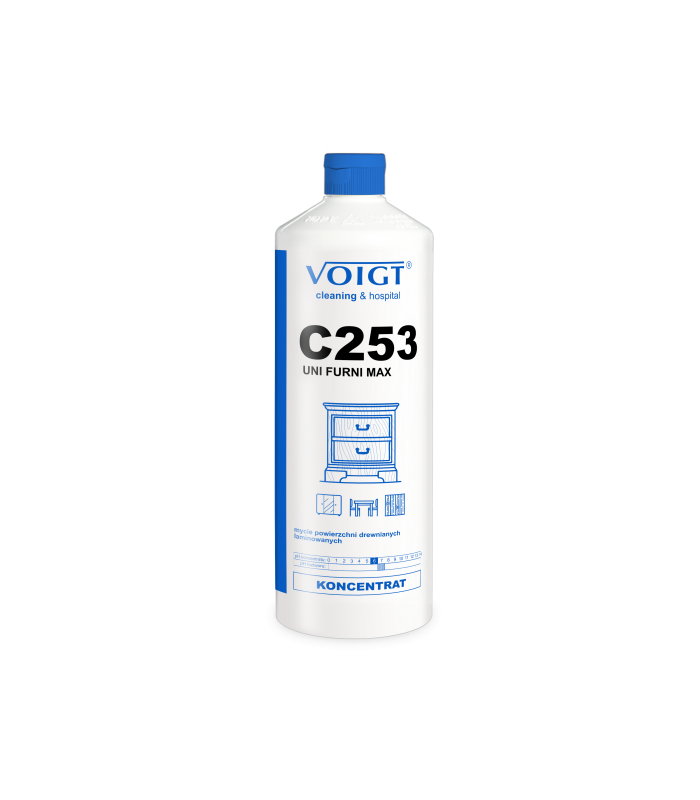 C253 UNI FURNI MAX koncentrat do mycia i pielęgnacji mebli, drewna i laminatów i powierzchni lakierowanych cleaning hospital