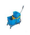 Wózek do mycia podłóg 24L z wiadrem na brudną wodę 8L wyciskarka płaska do każdego rodzaju mopa