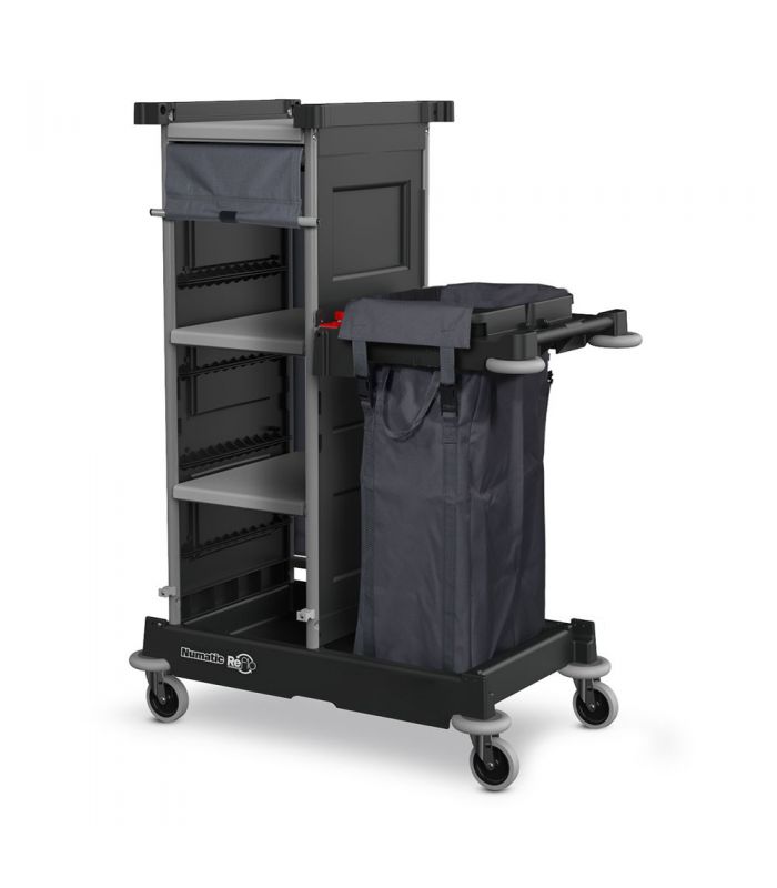 NKS 1 R 1x 100L wielofunkcyjny wózek hotelowy z trzema dużymi półkami oraz roletą Numatic