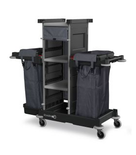 NKS 2 2x 100L wielofunkcyjny wózek hotelowy z trzema dużymi półkami oraz roletą Numatic