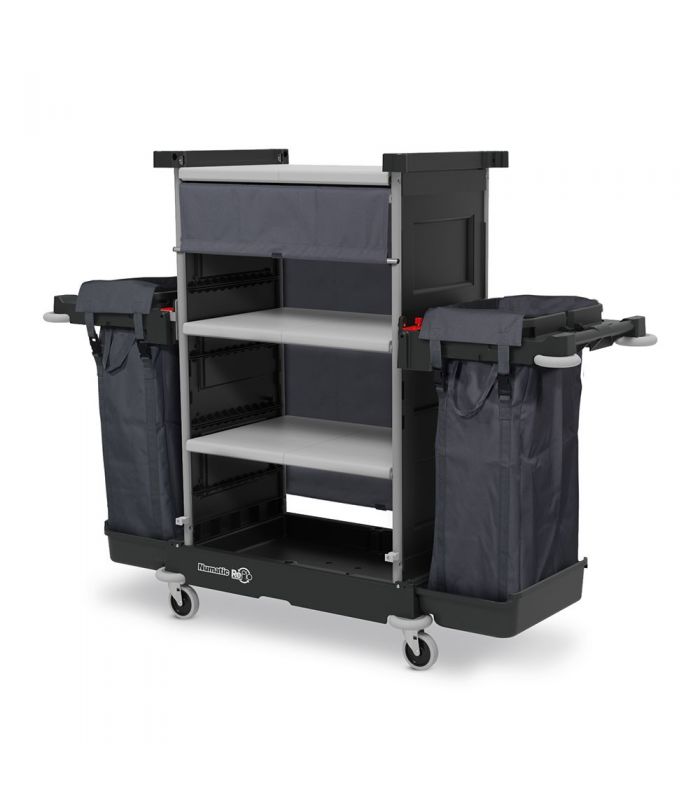 NKT 2 R 2x 100L wielofunkcyjny wózek hotelowy z trzema szerokimi półkami i roletą Numatic