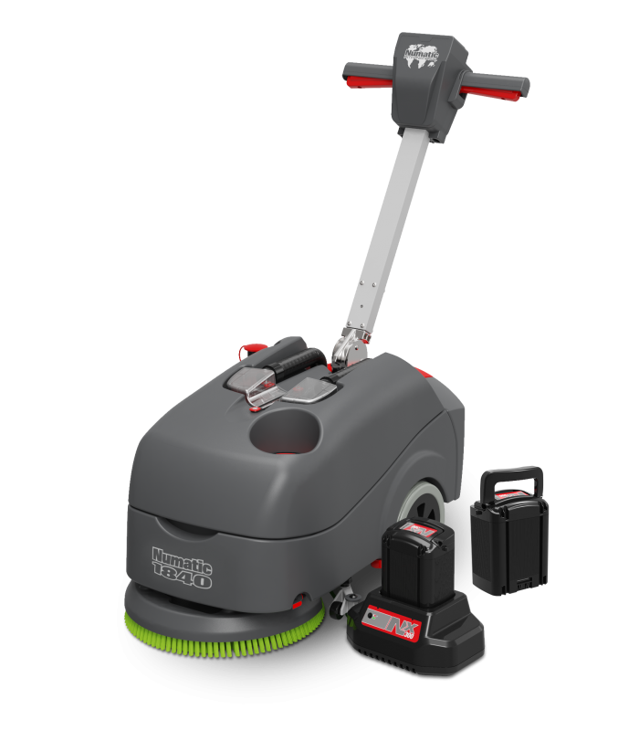 TTB 1840 NX Numatic kompaktowa bateryjna maszyna automat szorująco-zbierający - zestaw z dwiema bateriami