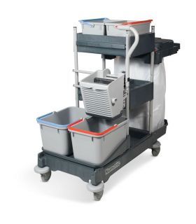 SM 1705 SRK 1 Duży wózek serwisowy do sprzątania z kuwetami wiadrami 17L i koszem na śmieci Numatic