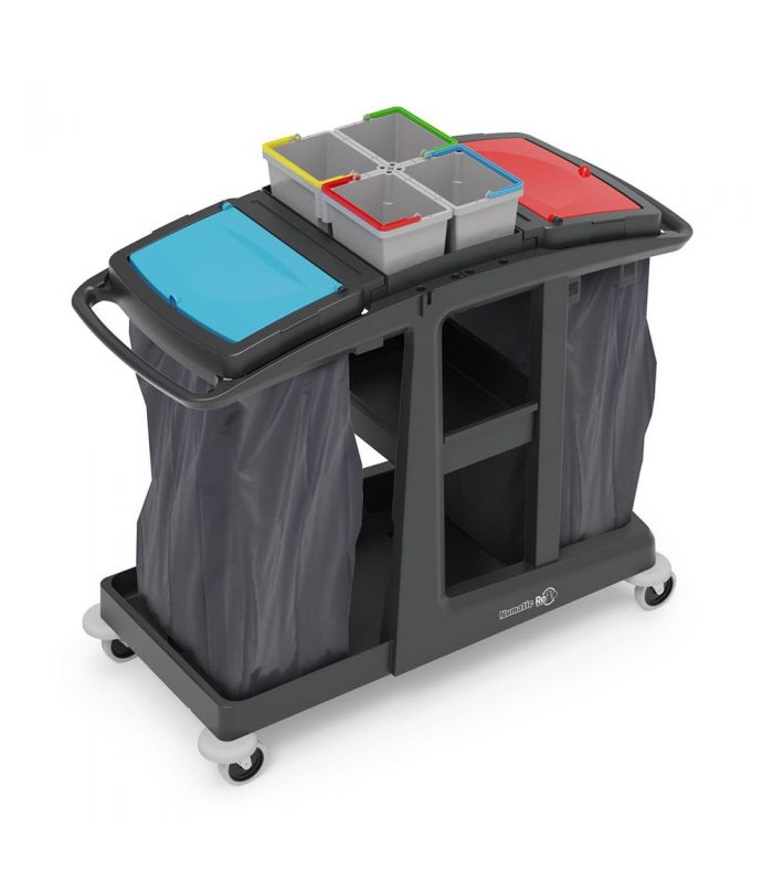ECO-Matic EM4 SRK21 Profesjonalny wózek serwisowy do segregacji odpadów 4x 60L lub 2x 120L Numatic