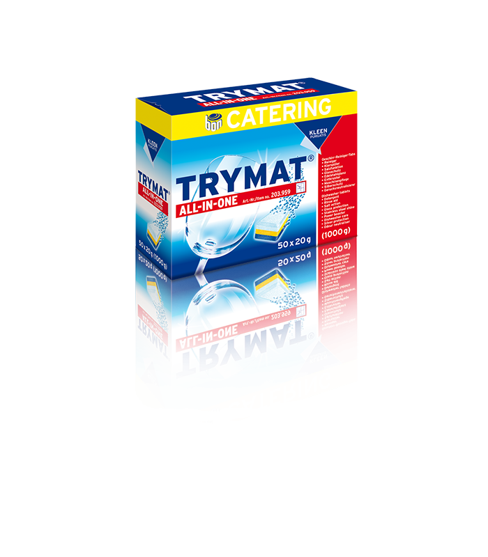 TRYMAT ALL IN ONE 50 tabletek x20g Przemysłowe tabletki do zmywarek 9w1 KLEEN