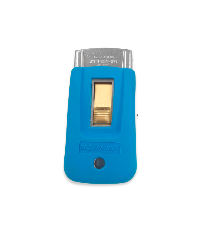 Skrobak kieszeniowy do szyb okien HANDLEY z antypoślizgową gumową osłoną MOERMAN