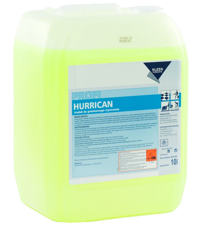 HURRICAN Kanister 10L środek do doczyszczania przemysłowego silnie zabrudzonych powierzchni KLEEN