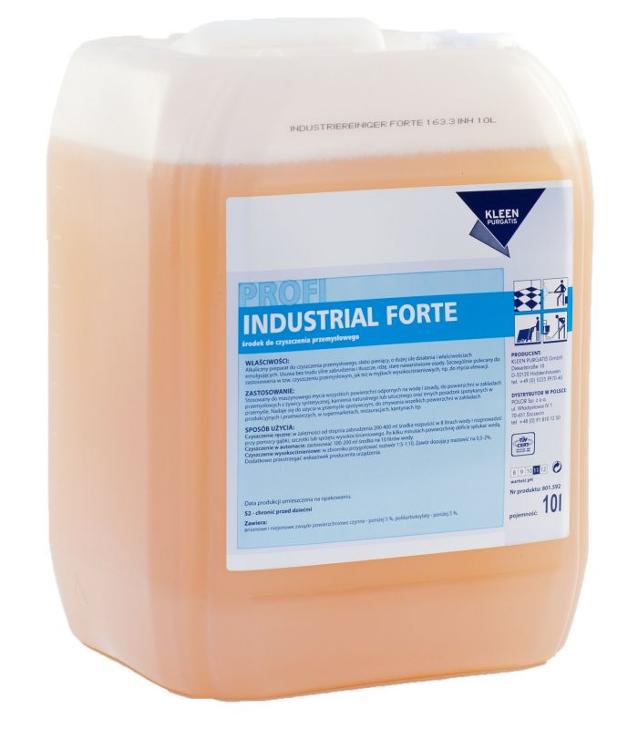 INDUSTRIAL FORTE Kanister 10L ekonomiczny uniwersalny środek do zabrudzeń przemysłowych KLEEN