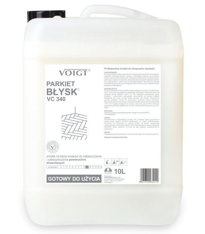 VOIGT VC340 PARKIET BŁYSK Kanister 10 litrów emulsja do zabezpieczania lakierowanego drewna parkietów C591